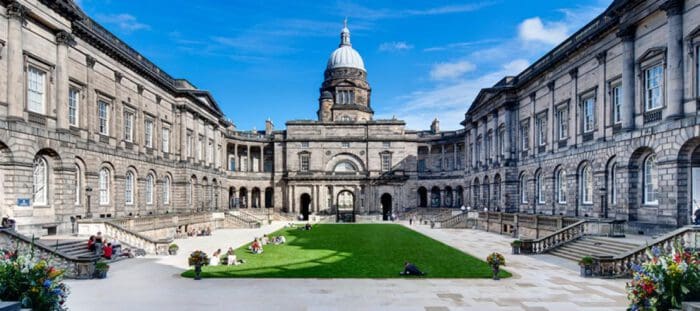 Old College courtyard at the University of Edinburgh